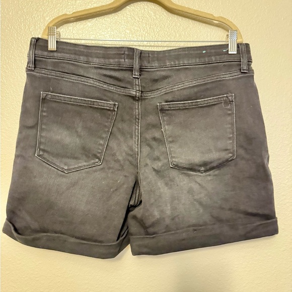 LuLaRoe Black Jean Shorts with Blue Accents with hidden elastic waistband - Picture 2 of 3